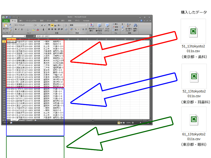 重複データの探し方 Excel 業種別 職業別 法人データ Jp